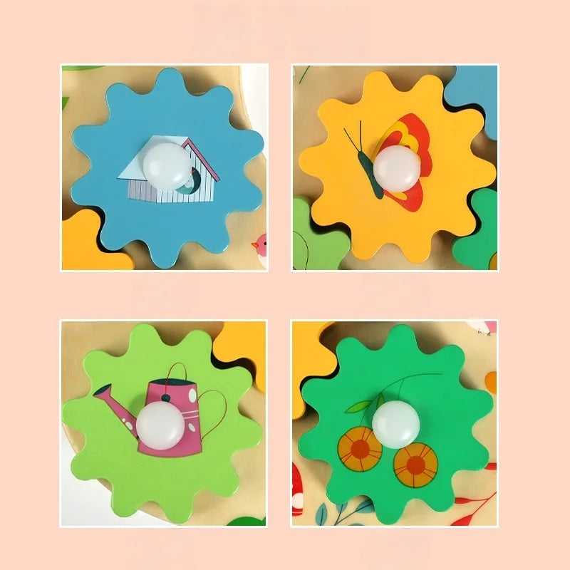 Montessori Wooden Busy Board with Music | Toddler Sensory Activity Toy