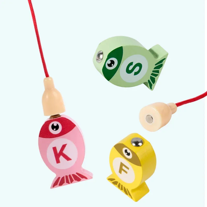 Montessori Wooden Fishing Game | Alphabet & Number Learning Toy