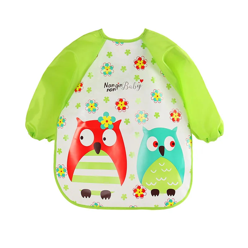 Waterproof EVA Full Sleeve Baby Bibs Children Apron Long Sleeve Feeding Smock Kids Eating Breastplate Infant Scarf Clothing