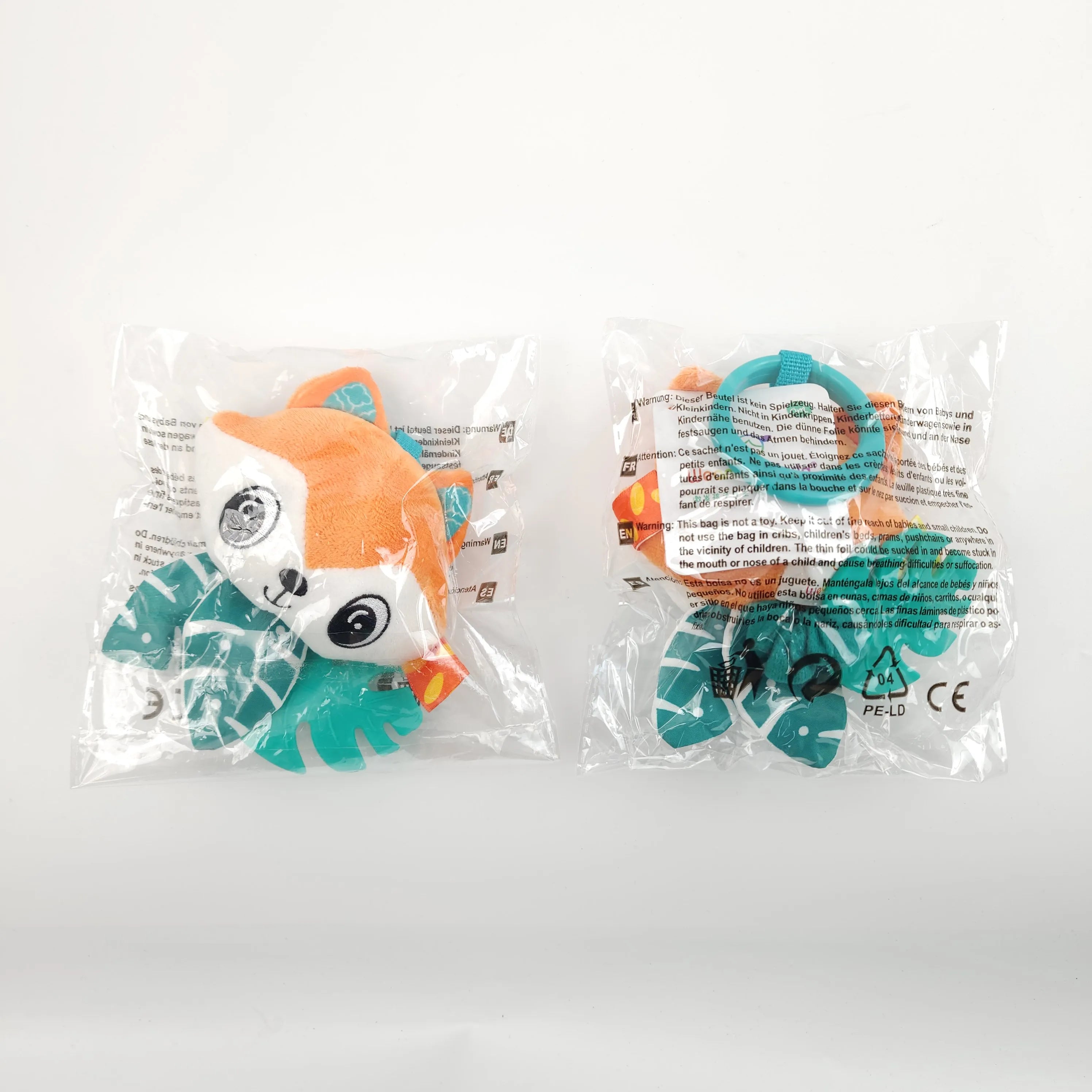 Baby Toy Cartoon Animal Stuffed Hanging Rattle Toys Baby Bed Crib Car Seat Travel Stroller Soft Plush Toys with Wind Chimes Gift