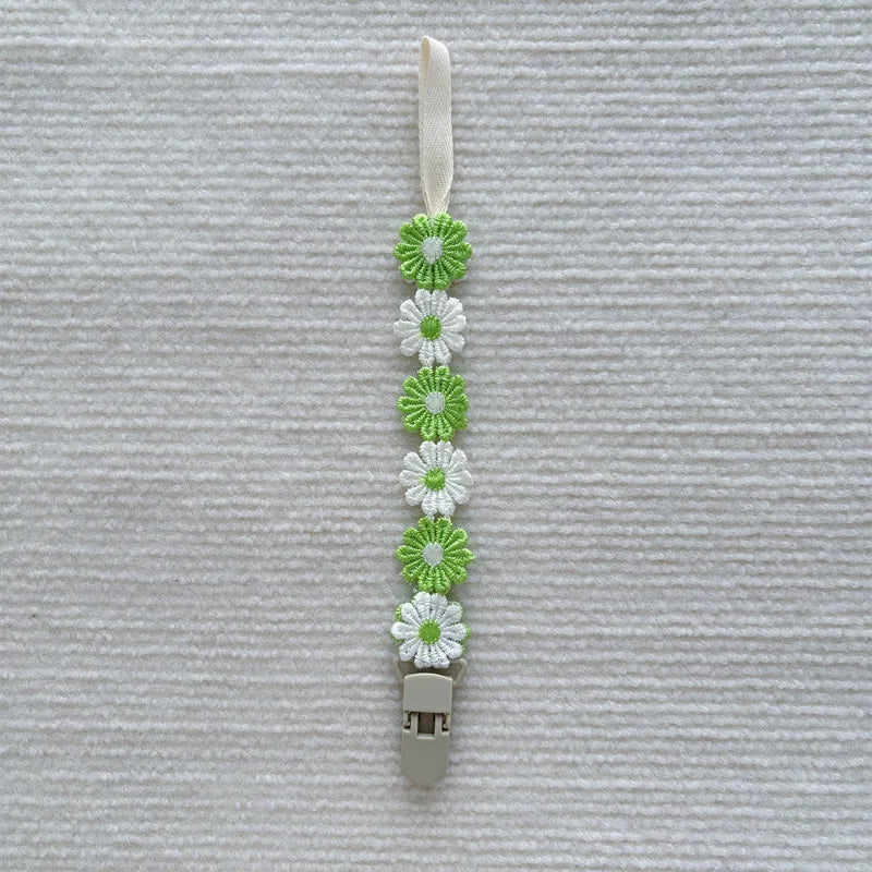 Little Daisy Pacifier Clips Baby Pacifier Anti-drop Chain Toddler Dummy Clip Nipple Holder Baby Shower Gift Baby Accessories