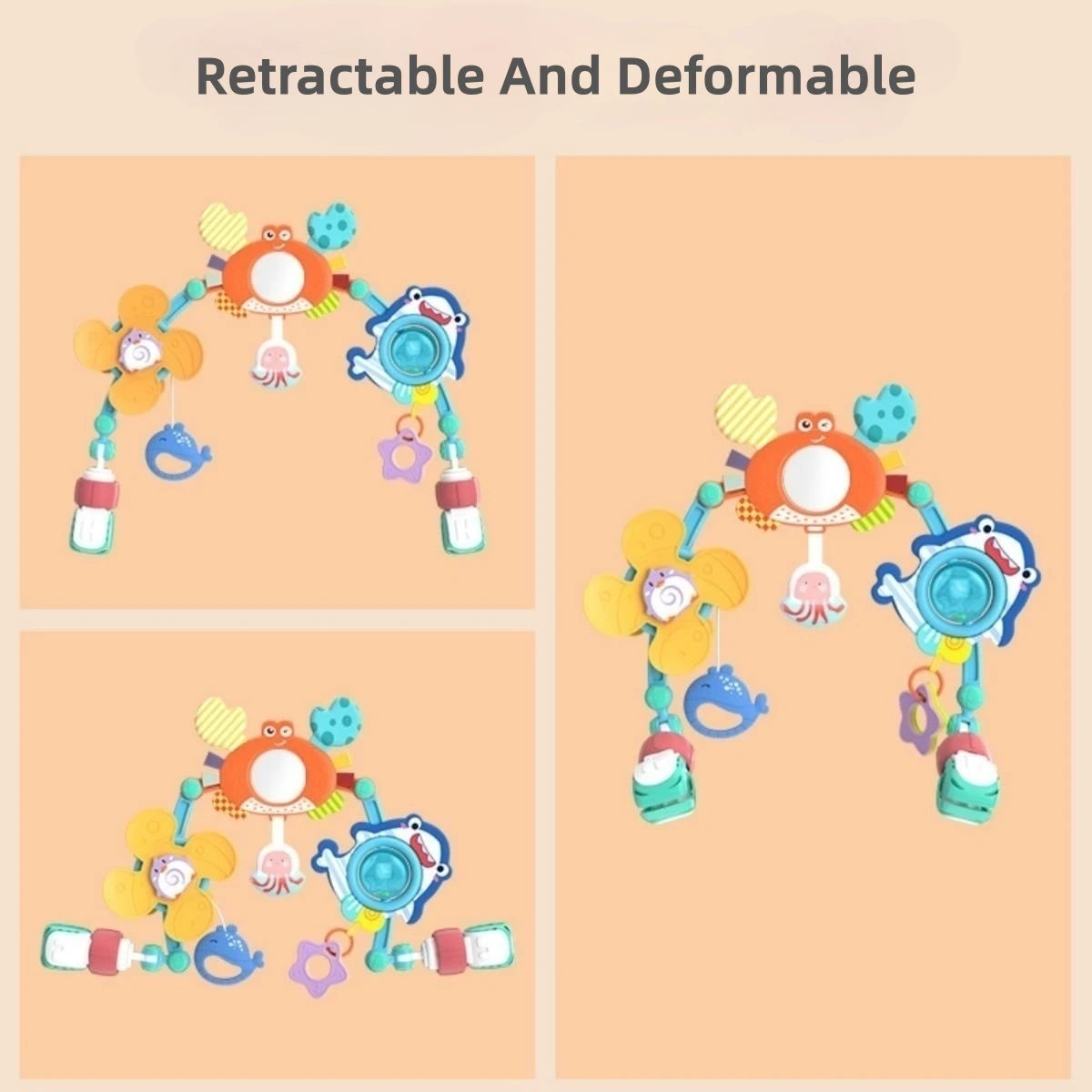 Baby Stroller Toys Arch Bee Bedbell Bouncer Infant Travel Car Seat Montessori Crib Accessory Rattle Sensory Mobile Pram Activity