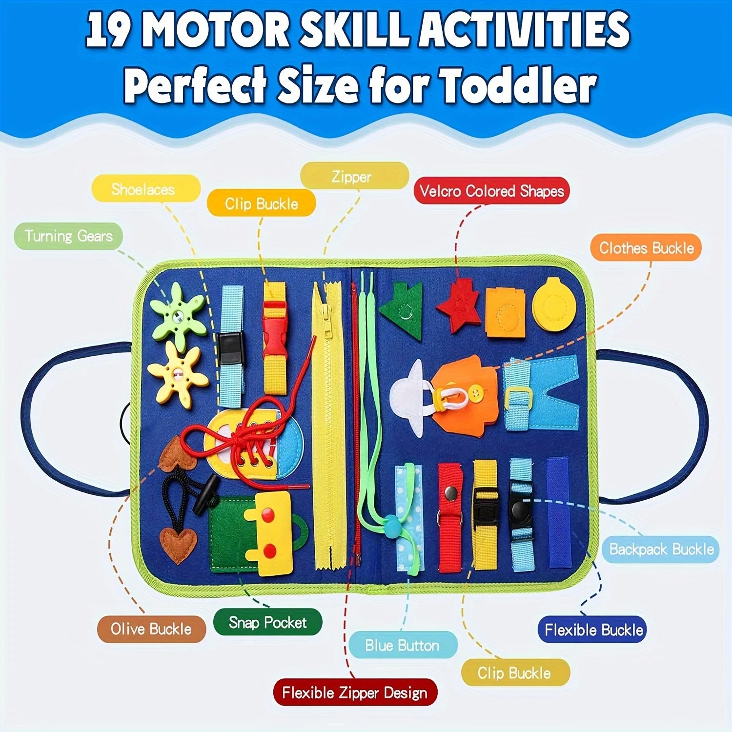 Montessori Busy Book for Toddlers – Sensory Travel Toy for Quiet Play, Focus & Fine Motor Skills