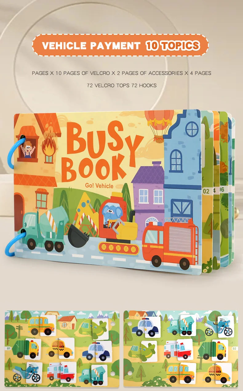 Puzzle Montessori Quiet Book Word Recognition Children's Early Education Enlightenment Stickers Book Toys