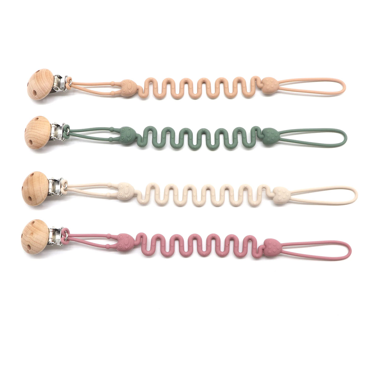 Fashion Baby Silicone Pacifier Chain, 1/4 pcs Soft Elastic Toy Straps for Teething Toys, Car Seats, Baby Travel Essentials