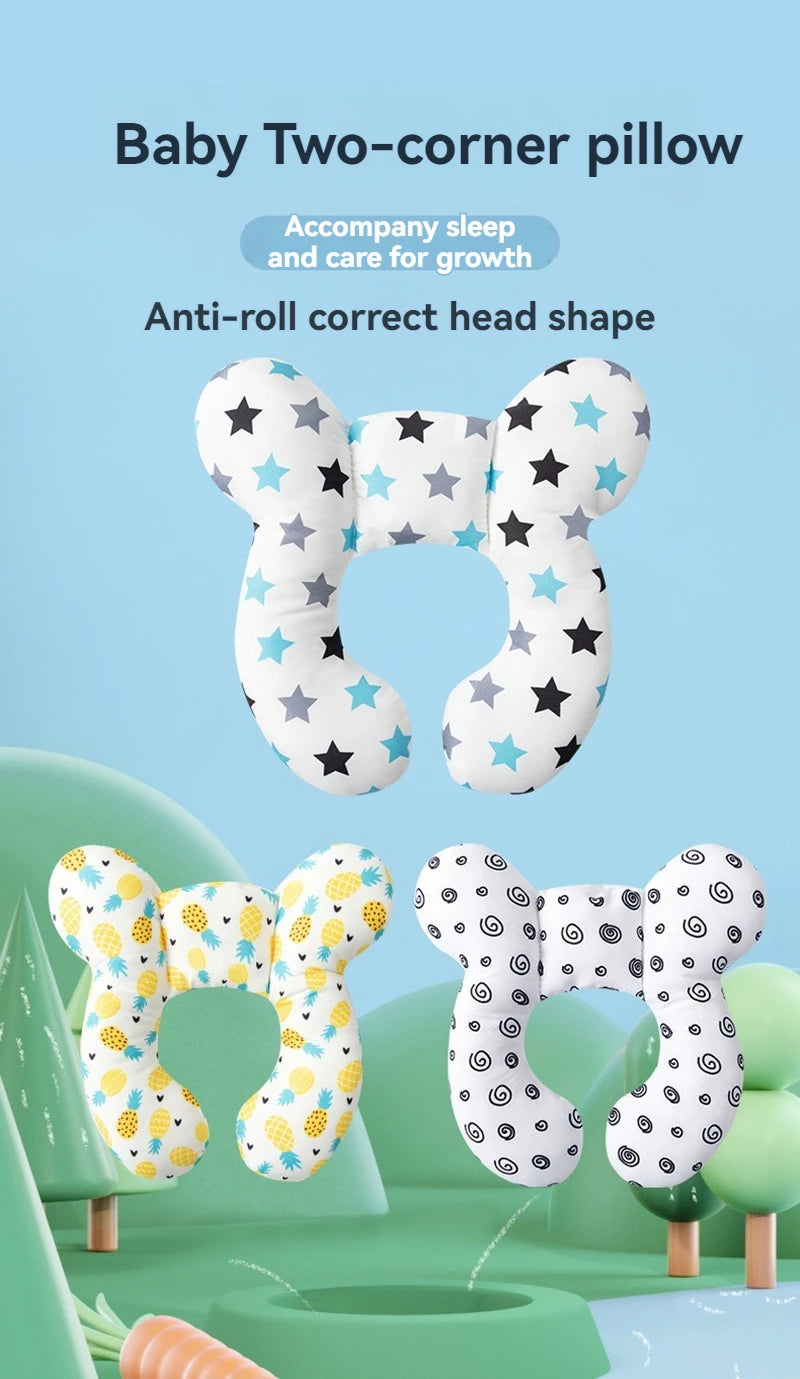 New Cartoon Children's Cotton Soft U-shaped Sleeping Pillows Baby Stroller Children's Pillow Baby Functional Stroller Pillow