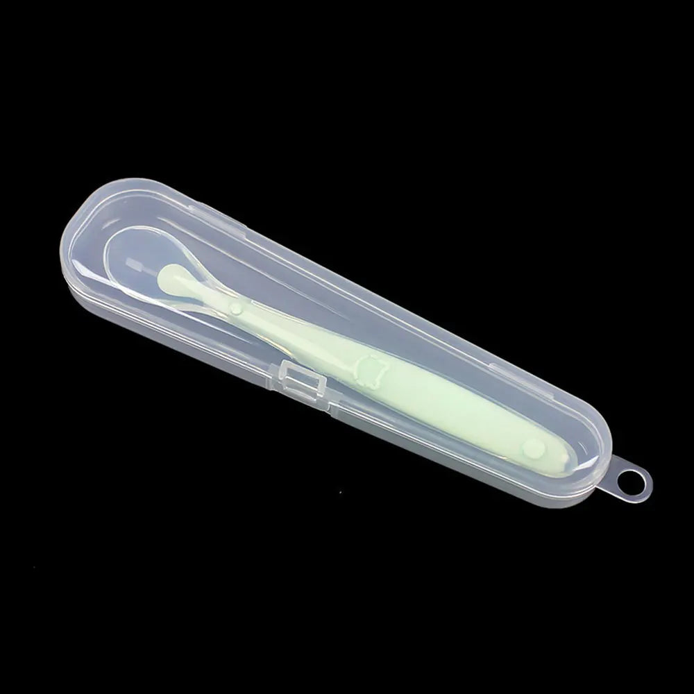 Silicone World Baby Silicone Spoon Children Complementary Food Soft Spoon Training Spoon Feeding Tableware With Storage Box