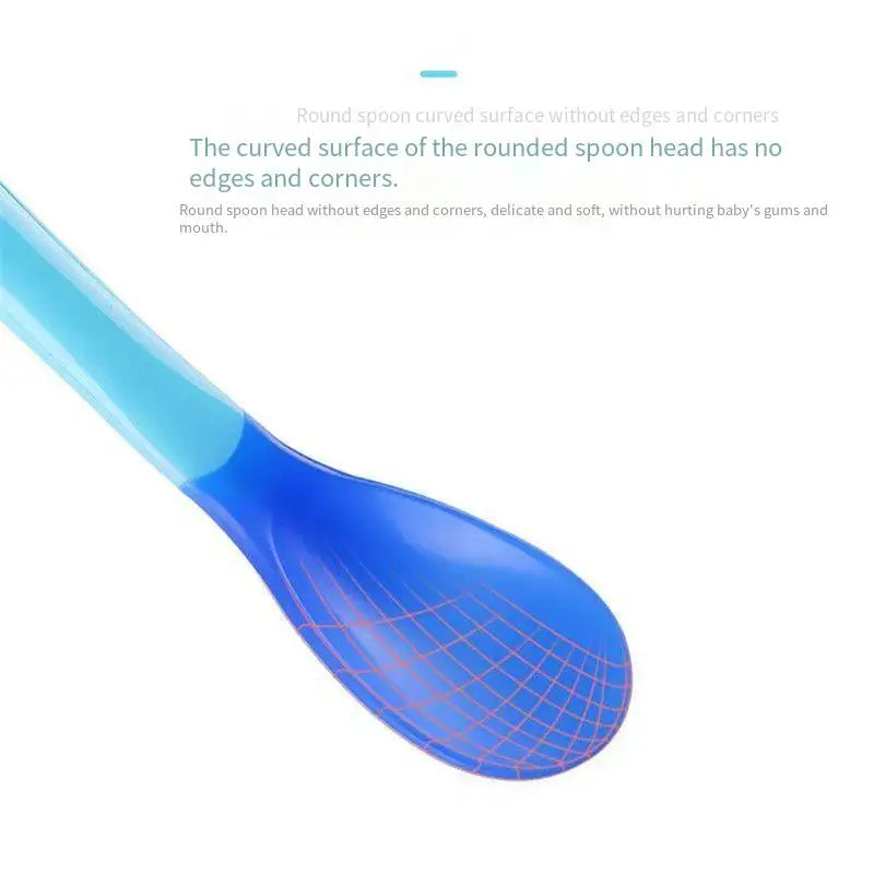 3PCS Baby silicone spoon temperature-sensing spoon set, children's water and medicine feeding and complementary food spoon