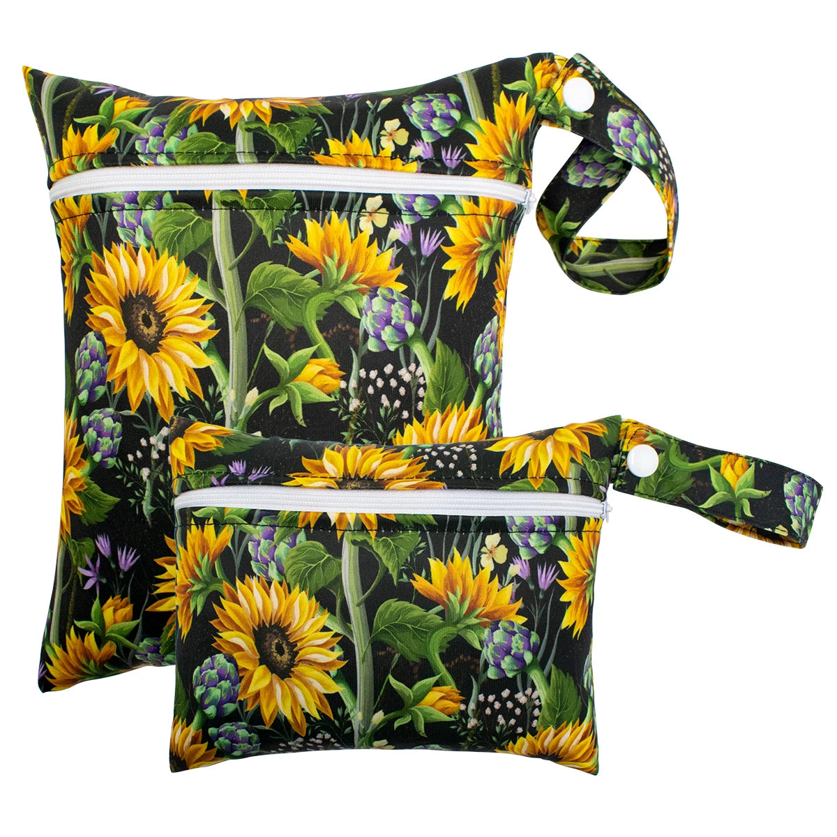 2pcs Set Smooth Zipper Pocket Multi-Scenario Use Can Be Hung Waterproof Reusable Diaper Cover WetBag Washable Yoga Bag