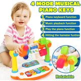 Baby Piano Toys Kids Rotating Music Piano Keyboard With Light Sound, Musical Toys For Toddlers, Early Educational Music Toy