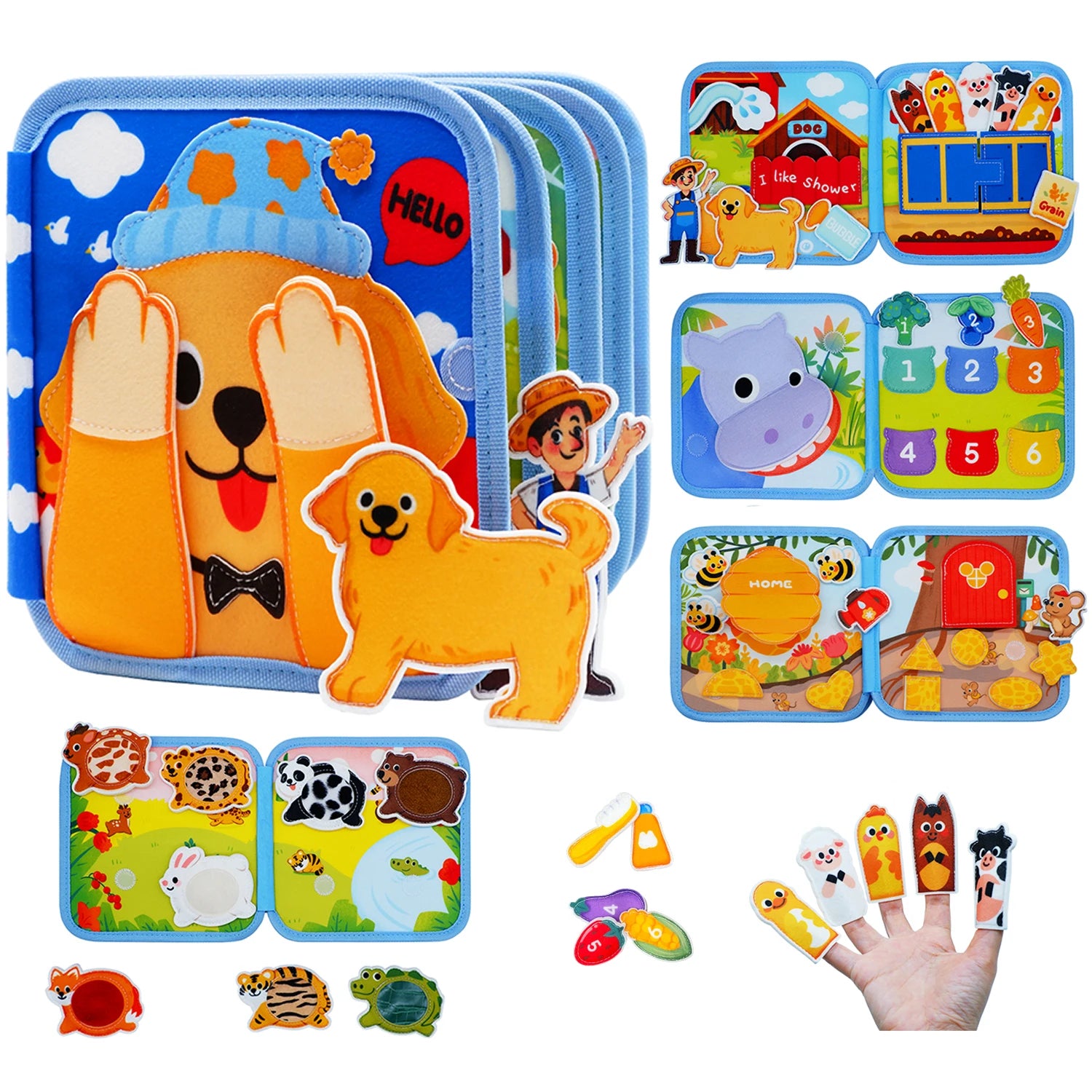 Montessori Toy Busy Board Giraffe Busy Book Preschool Learning Educational Quiet Book Sensory Travel Toy for Baby 3 4 5 6 Ages