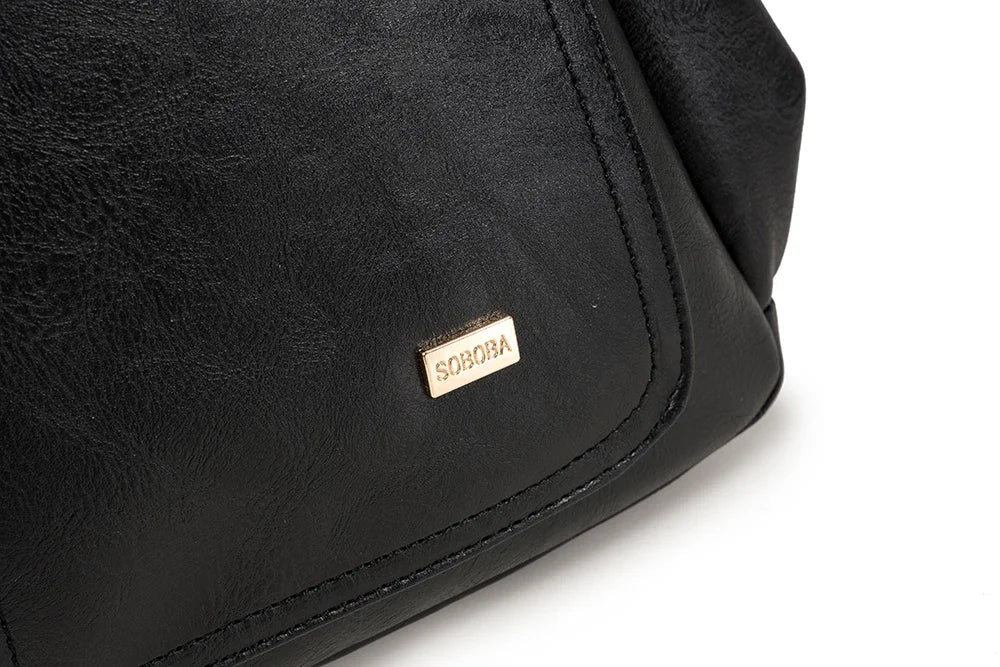 Soboba Large Capacity Solid Diaper Bag with Backpack Straps for Fashionable Mothers – Waterproof Nappy Changing Bag