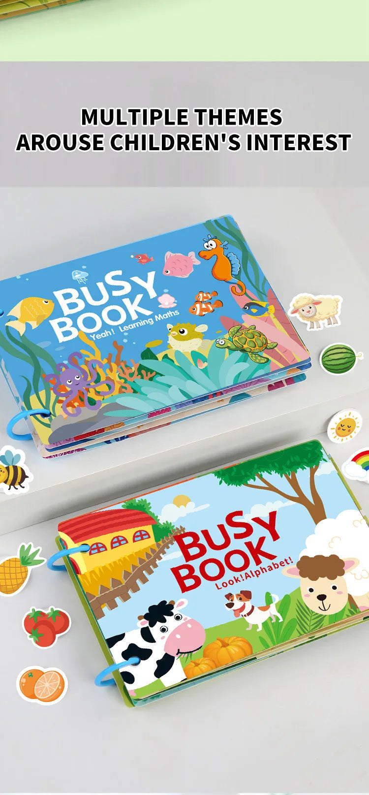Montessori Busy Book for Toddlers – Reusable Matching Activity Toy