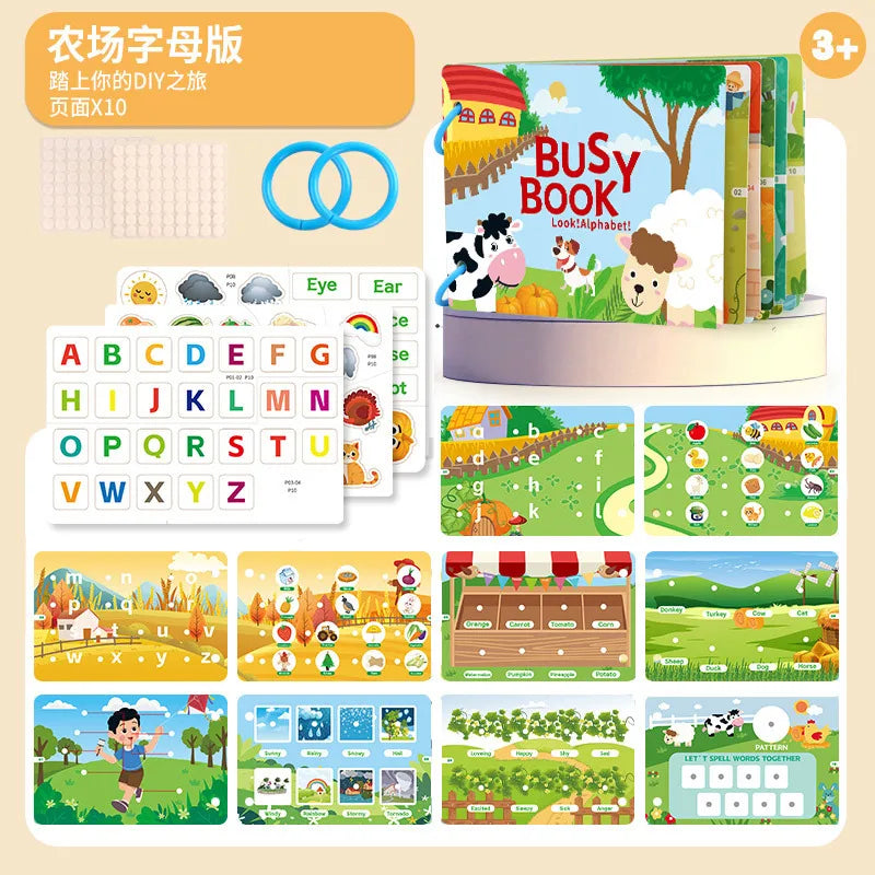 Montessori Busy Book for Toddlers – Reusable Matching Activity Toy