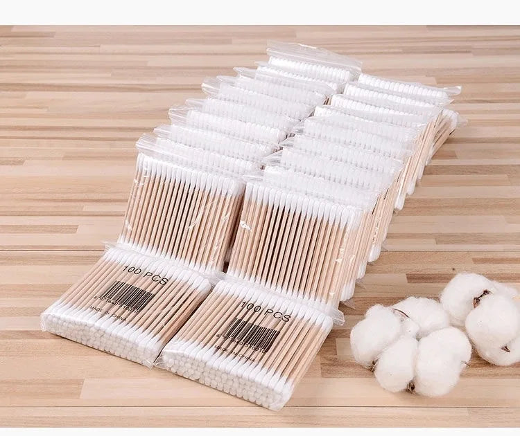 100pcs Bamboo Baby Cotton Swab Cleaning of Ears Tampons Health Beauty Cotton Swab Ear Cleaning Sticks