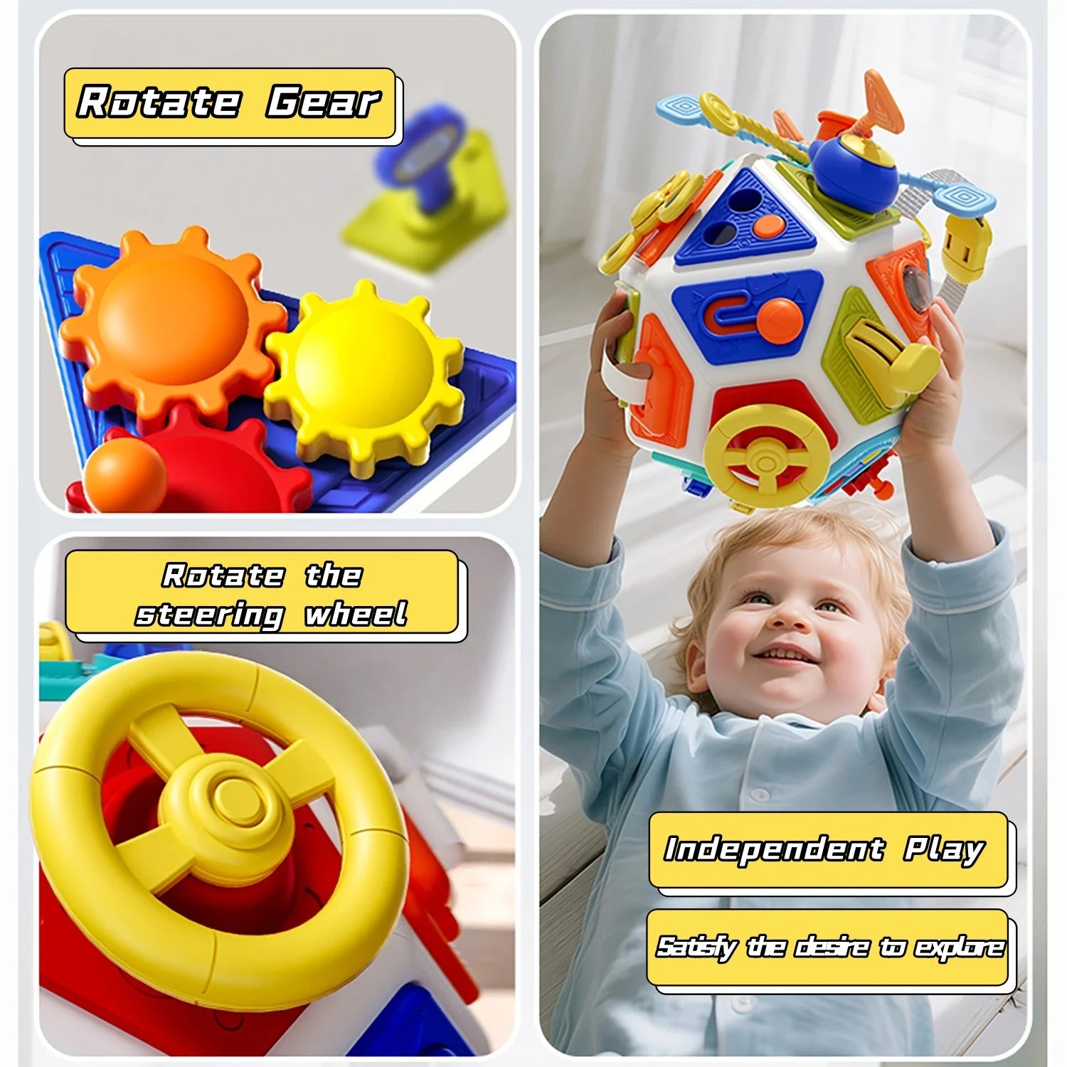 22-in-1 Toddler Busy Cube Toys Montessori Sensory Toys for Toddler Educational  Activities Learning Travel Toy  Fine Motor Skill