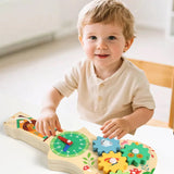 Montessori Wooden Busy Board with Music | Toddler Sensory Activity Toy