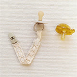 Baby Lace Fabric Pacifier Chain Pacifier Clip Fashionable Fabric and Plastic Pacifier Holder Tether Toy