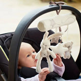 Soft Animal Rabbit Plush Toy Hanging Rattles for Baby Crib Car Safety Seat Travel Stroller Hanging Bell Plush Doll For Newborn