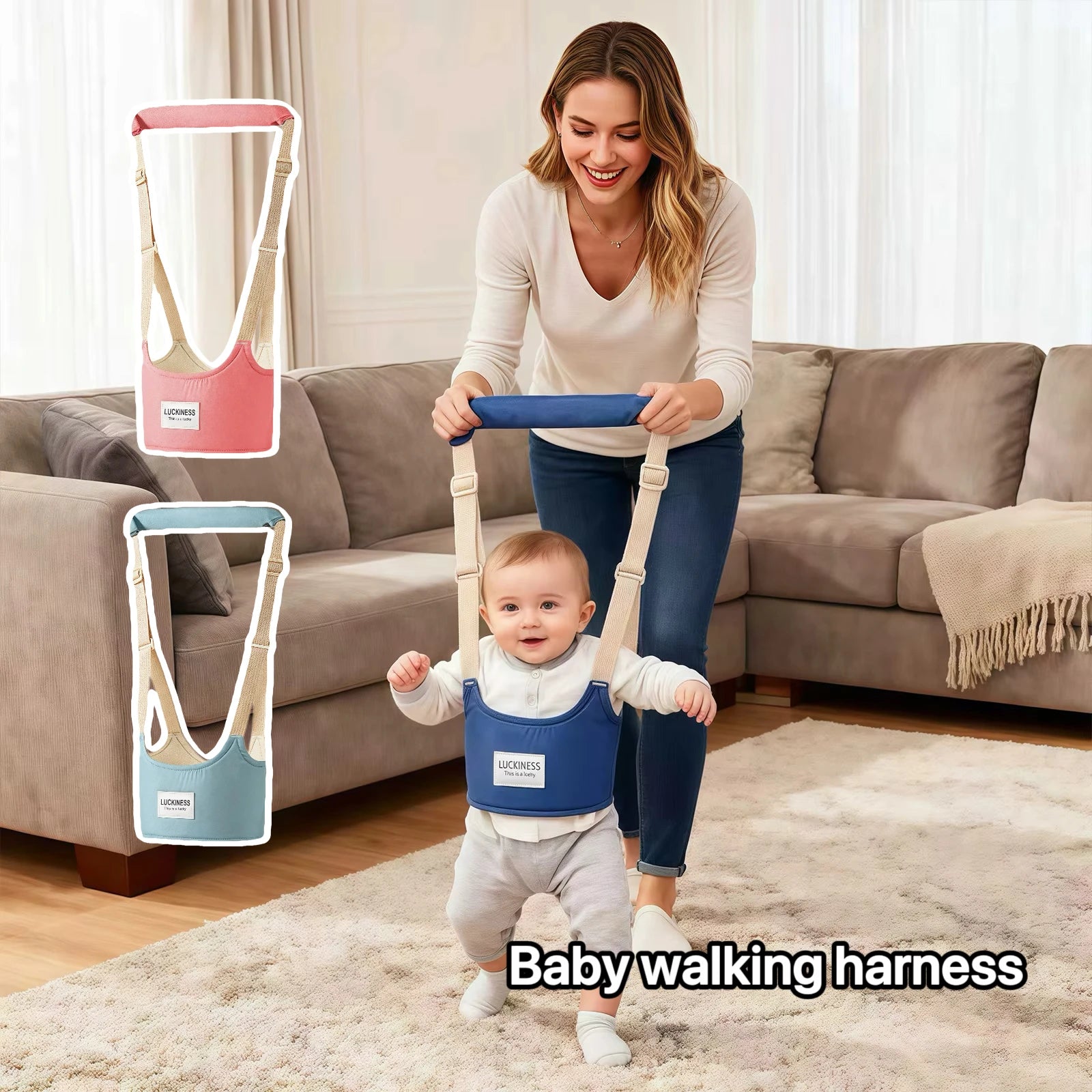 Adjustable Baby Walking Harness – Toddler Walking Assistant & Safety Support Belt