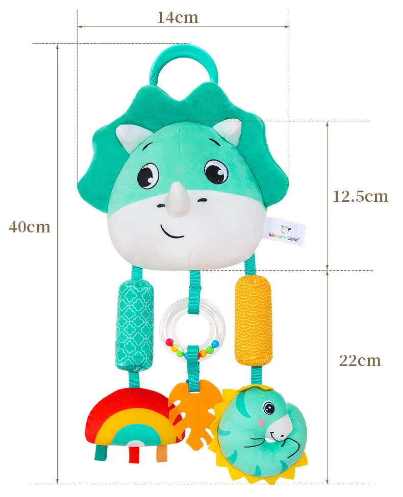 Baby Hanging Toys for 0 3 6 12 Months Rainbow Activity Plush Animal Stroller Toy for Baby Car Seat Crib Travel Sensory Baby Toy