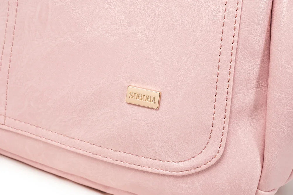 Soboba Large Capacity Solid Diaper Bag with Backpack Straps for Fashionable Mothers – Waterproof Nappy Changing Bag