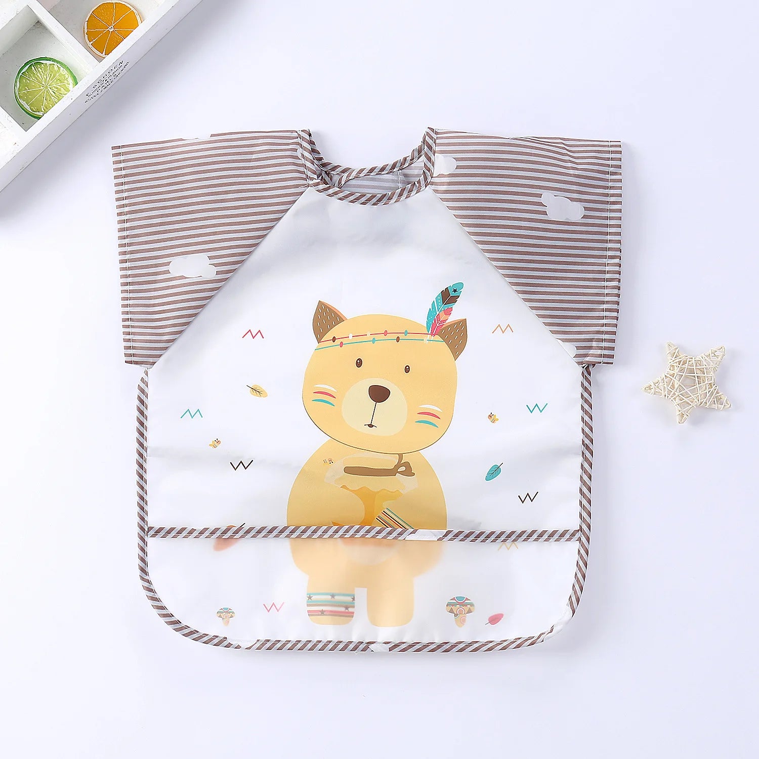 Waterproof EVA Full Sleeve Baby Bibs Children Apron Long Sleeve Feeding Smock Kids Eating Breastplate Infant Scarf Clothing