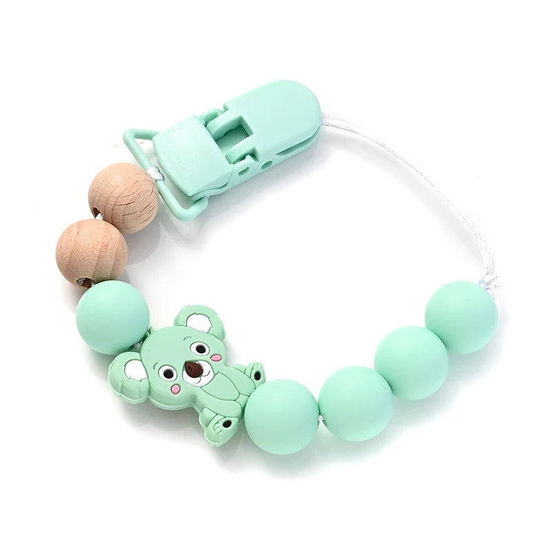 Baby Soother Plastic Pacifier Clip Animal Cartoon Silicone Dummy Holder Chain For Baby Nipple Chain Nursing Chew Toy Shower Gift