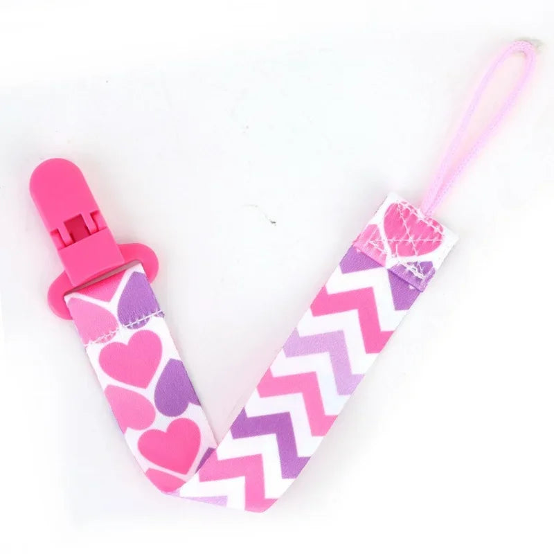 HOMFISH 4pcs/set Newborn pacifier chain clip Double-sided printed pacifier Belt Pacifier holder Infant feeding