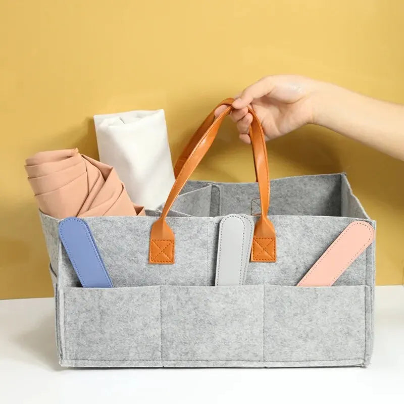 Baby Stroller Accessories Mom Tote Bag Foldable Storage Baby Diaper Hanging Bag Thickened Portable Mom Cart Portable Diaper Bag