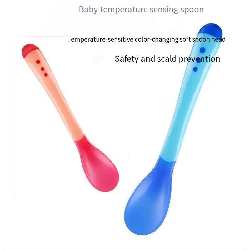 3PCS Baby silicone spoon temperature-sensing spoon set, children's water and medicine feeding and complementary food spoon