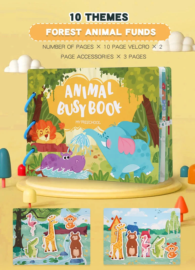 Montessori Baby Busy book My First Quiet Book Paste Early Learning Education Toy Children Toy Matching Game for Babies