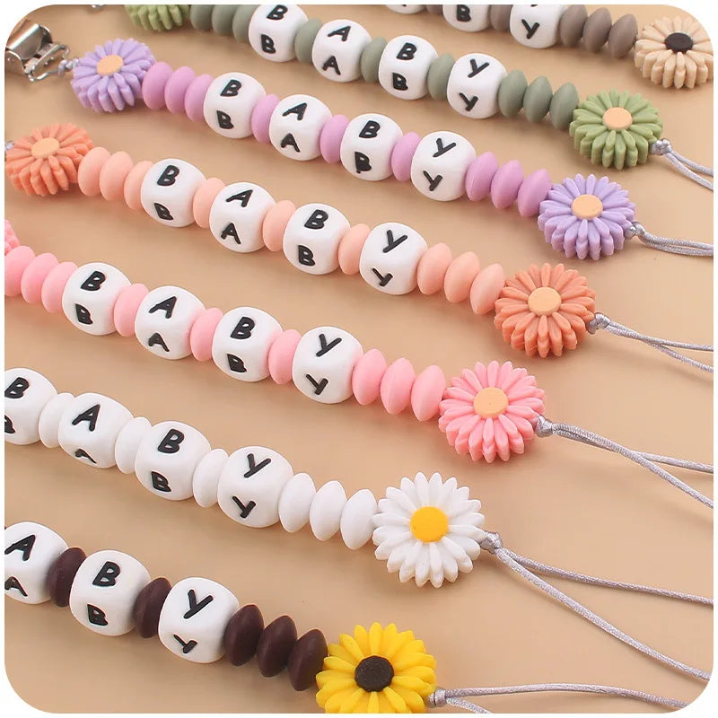 New Custom Pacifier Clips Nipple Dummy Holder Chain Holder Newborn Soother Chains Infant Feeding Soother Teething Toy Chew Gifts