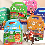 Children DIY Sticker Book Bubble Scene Sticker Jelly Paste Toy Kids Portable Reusable Quiet Busy Paste A Book