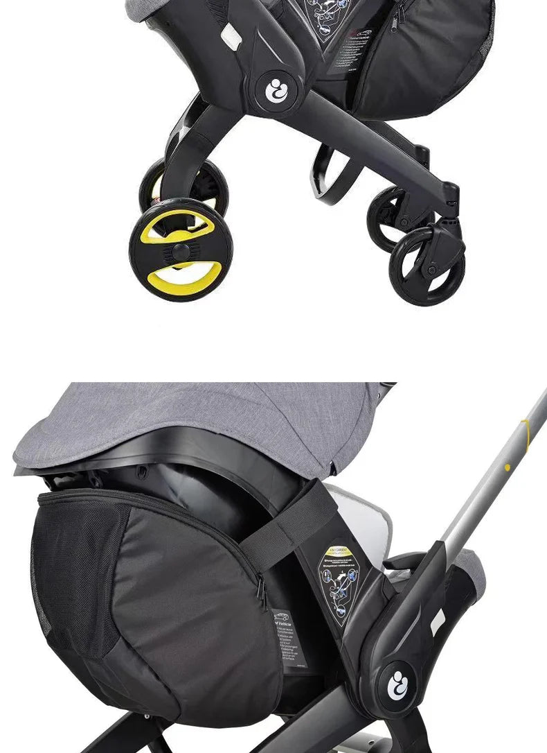 Mommy storage bag for doona Stroller accessories  portable diaper bag compatible with stroller black waterproof storage bag