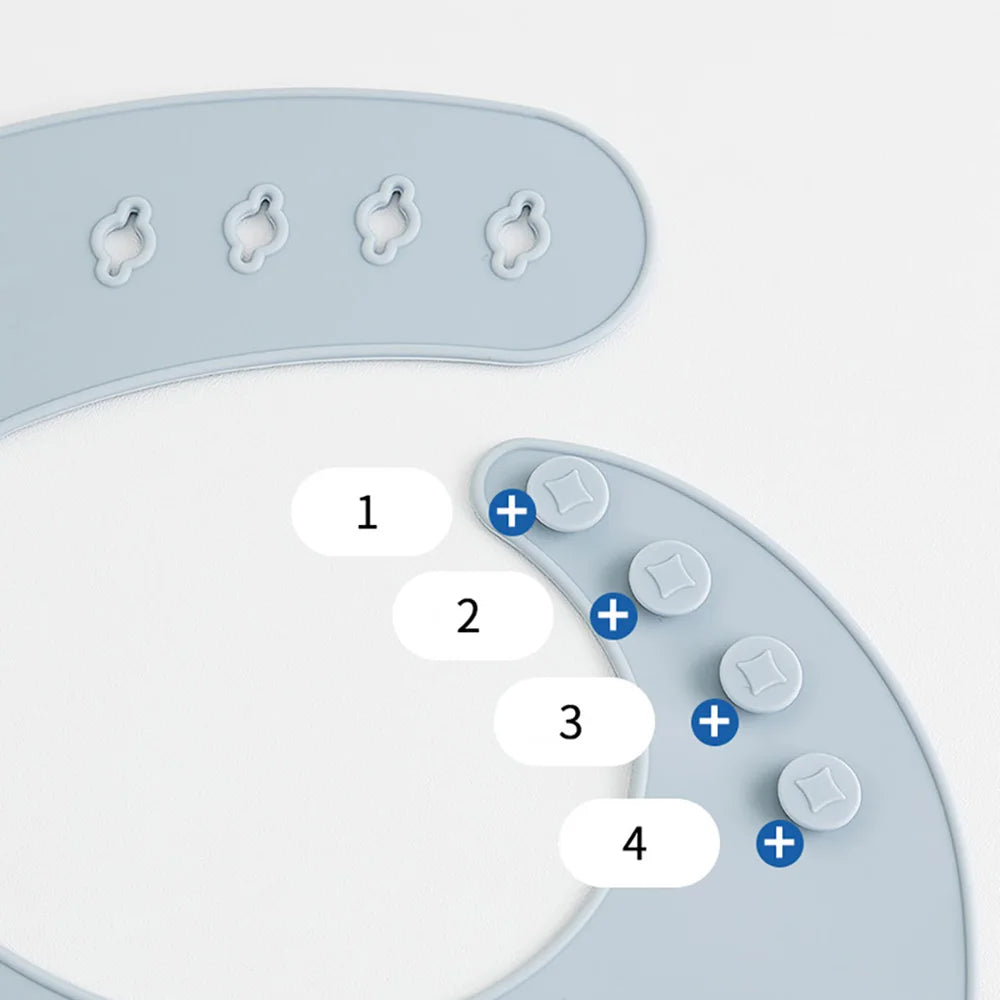 Waterproof Bibs For Kids Feeding Baby Eating Stuff Soft Silicone Babeast Cartoon Printed Adjustable Baby Tasting Feeding Bibs