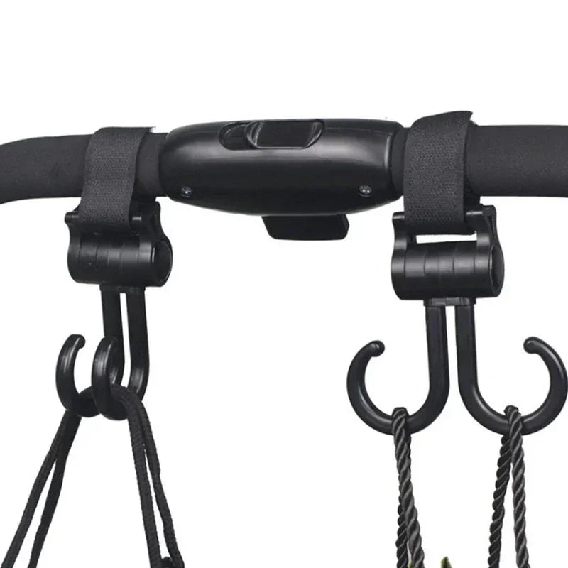 Double Hook Load-bearing Sturdy and Durable 360 Degree Rotating Adjustable Hook and Loop Fasteners Baby Stroller Accessories