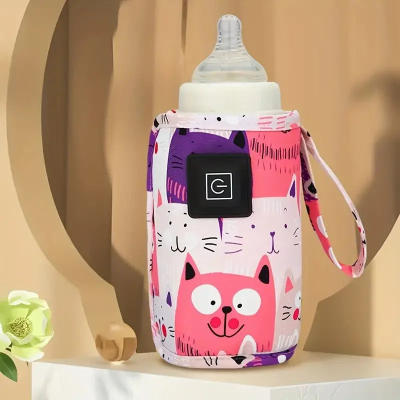 Portable Baby Bottle Warmer – USB Travel Milk Heater for Stroller & On-the-Go Feeding