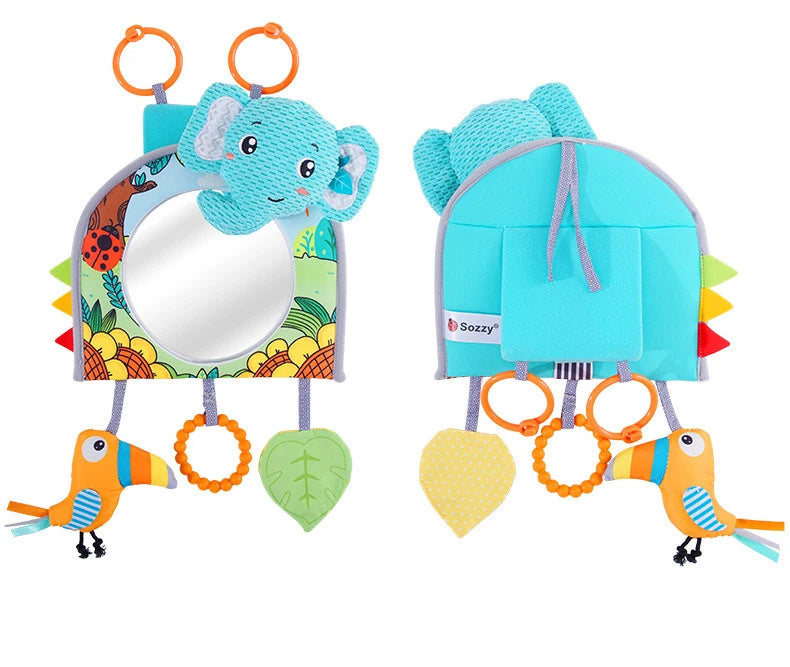 Baby Car Seat Mirror Toys Kids Monitor Adjustable Education Sensory Toys Fun Travel Infant Tummy Time Toys Babies Carseat Toys