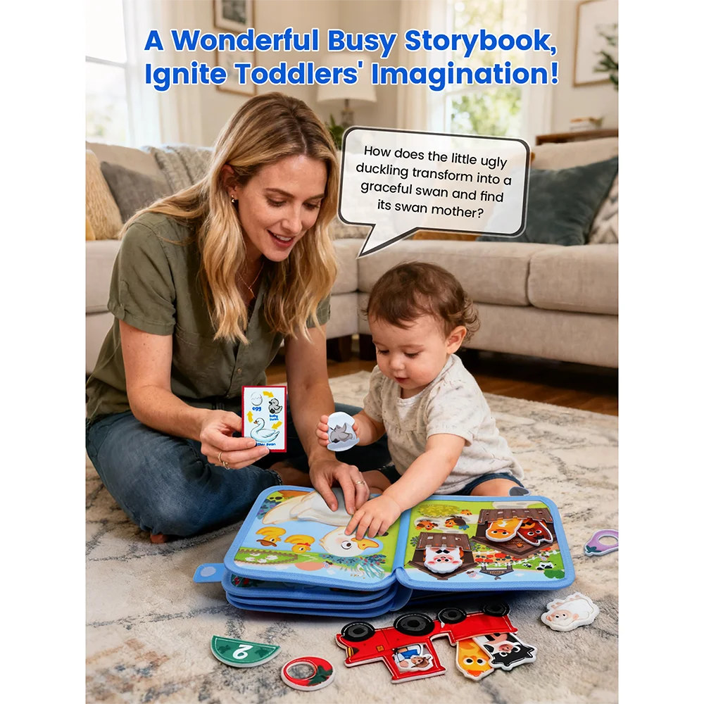 Montessori Toy Busy Board Giraffe Busy Book Preschool Learning Educational Quiet Book Sensory Travel Toy for Baby 3 4 5 6 Ages