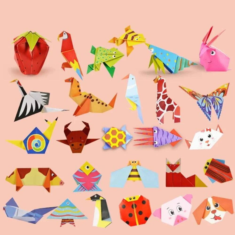 Baby Craft Toys Cartoon Animal Origami Paper Cutting Book Kids Paper Cut Puzzle Early Learning Educational Toys Gifts