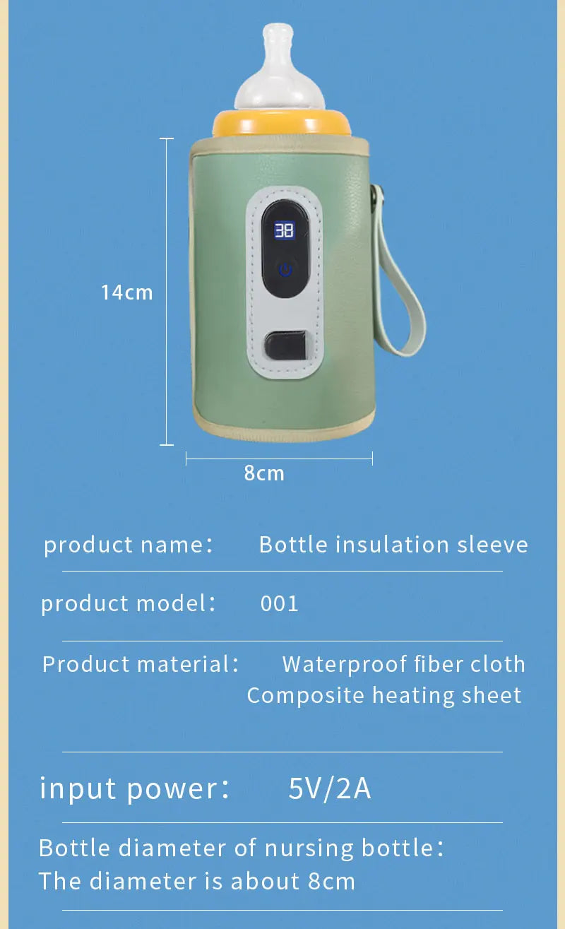 USB bottle warmer bag, baby milk insulation bag, portable multifunctional bottle warmer, suitable for home travel and cars.
