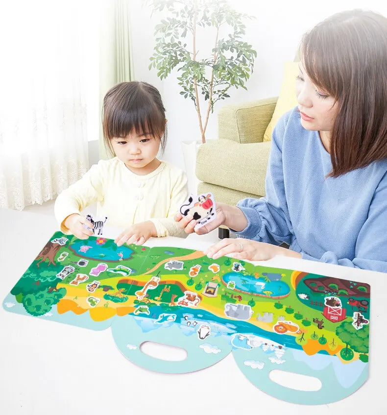 Early Childhood Education Scene Sticker Book Focus Cultivation Quiet Sticker Book Enlightenment Puzzle Cognitive Sticker Book