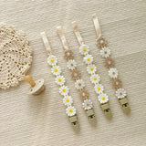 Little Daisy Pacifier Clips Baby Pacifier Anti-drop Chain Toddler Dummy Clip Nipple Holder Baby Shower Gift Baby Accessories