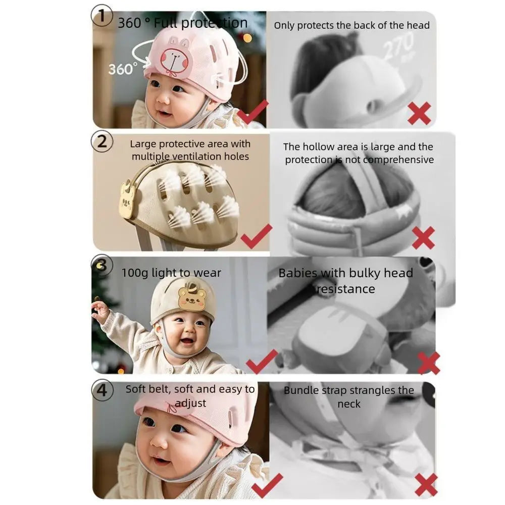 Baby Safety Helmet – Soft Toddler Head Protector (360° Protection)