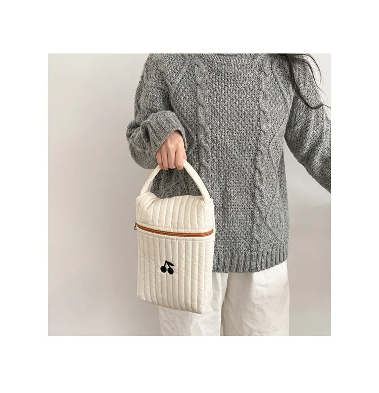 Baby Diaper Bag for Mom Cotton Bear Mommy Bags Nappy Diapers Organizer Zipper Women Handbags Maternity Bag Cartoon Beige Sac