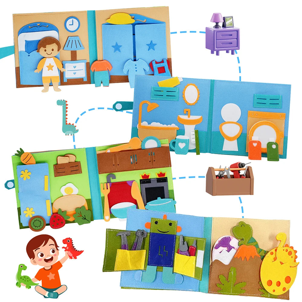 Montessori Busy Book for Toddlers – Preschool Learning Activity Toy