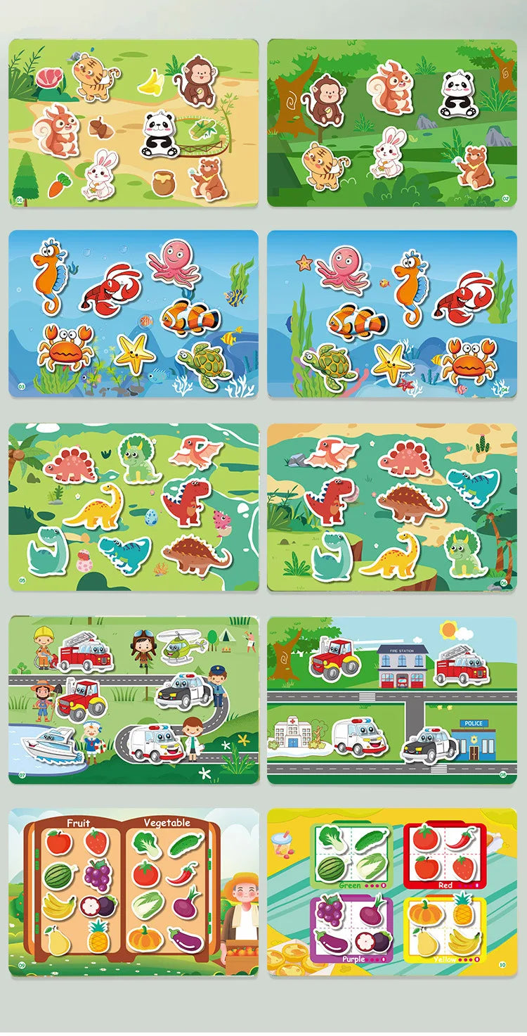 Montessori Busy Book for Toddlers – Reusable Matching Activity Toy