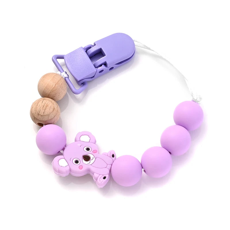 Baby Soother Plastic Pacifier Clip Animal Cartoon Silicone Dummy Holder Chain For Baby Nipple Chain Nursing Chew Toy Shower Gift