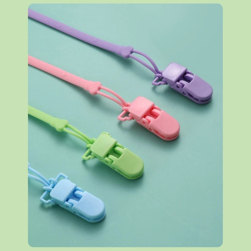 Silicone Chain Fastened Strap for Baby Pacifier Teething Clip Newborn Teether Chain Nipple Holder Nursing Accessories